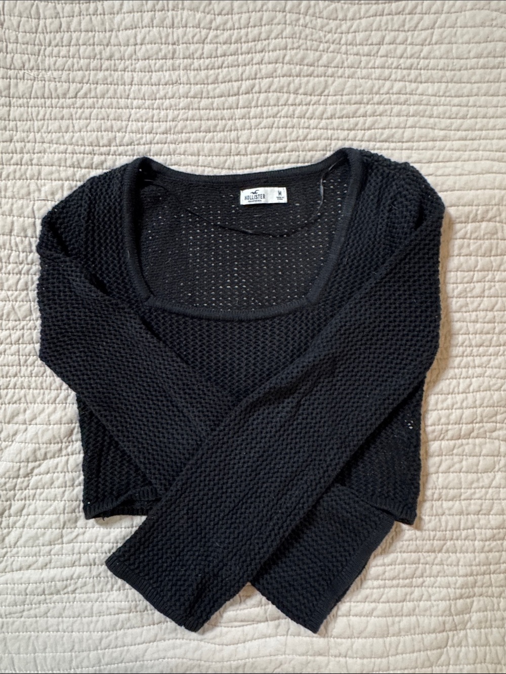 Hollister Black Scoop Neck Knit Sweater
